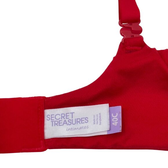 Secret Treasures Women Red Push-Up Underwire Bra Size 40C - Picture 6 of 11